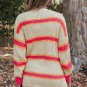 Stripe Printed Ribbed Long Knitted Cardigan