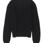 Black Ribbed Knit V Neck Sweater