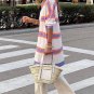 Beige Striped Long Sleeve Ribbed Trim Button Cardigan