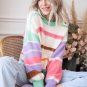 Multicolor Striped Colorblock Drop Shoulder Sweater