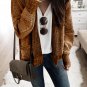 Brown Chunky Waffle Knit Oversized Collar Cardigan