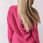 Rose Loose Popcorn Textured Hooded Sweater