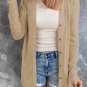 Solid Color Open-Front Buttons Cardigan