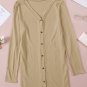 Solid Color Open-Front Buttons Cardigan
