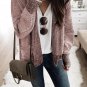 Pink Chunky Waffle Knit Oversized Collar Cardigan
