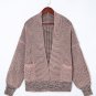 Pink Chunky Waffle Knit Oversized Collar Cardigan