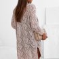Khaki Hollow out Openwork Knit Cardigan