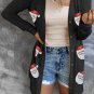 Black Sequined Santa Claus Button Up Cardigan