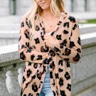 Leopard Printed Open Front Cardigan
