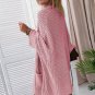 Pink Oversized Fold Over Sleeve Sweater Cardigan