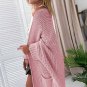 Pink Oversized Fold Over Sleeve Sweater Cardigan