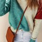 Multicolor Colorblock Ribbed Trim Round Neck Sweater