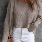 Gray Slouchy Dolman Sleeve High Low Sweater
