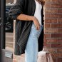 Black Buttoned Front Drop Shoulder Knitted Cardigan