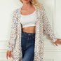 White Rainbow Popcorn Speckles Open Front Cardigan