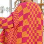 Multicolor Open Front Mixed Checkered Pattern Knit Cardigan