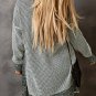 Gray Plaid Knitted Long Open Front Cardigan