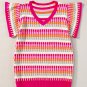 Rose Red Multi Flutter Sleeve Knitted Sweater Top