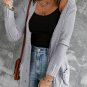Gray Front Pocket and Buttons Closure Cardigan