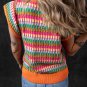 Orange Multi Flutter Sleeve Knitted Sweater Top