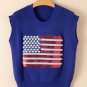 Bluing Sparkling American Flag Knitted Vest