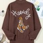 Coffee Western Howdy Boot Graphic High Neck Sweater