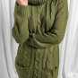 Olive Cowl Neck Cable Knit Sweater Dress