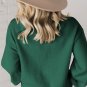 Blackish Green Pearl Beaded Merry Casual Sweater