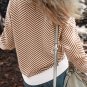 Coffee Contrast Edge Crew Neck Drop Shoulder Sweater