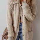 Jet Stream Collared Drop Shoulder Button Up Cardigan with Pocket