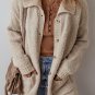 Jet Stream Collared Drop Shoulder Button Up Cardigan with Pocket