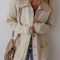 Jet Stream Collared Drop Shoulder Button Up Cardigan with Pocket