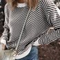 Black Contrast Edge Crew Neck Drop Shoulder Sweater