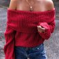 Racing Red Off-the-shoulder Knit Sweater