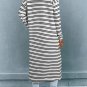 Black Stripe Print Open Front Duster Cardigan
