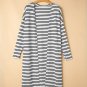 Black Stripe Print Open Front Duster Cardigan