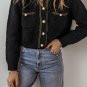 Black Shimmer Flap Pocket Button up Cardigan