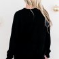Black Tinsel Merry and Bright Graphic Christmas Sweater