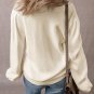Apricot Pleated Sleeve Hollow Detail Button Sweater Cardigan
