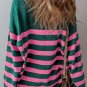 Green Collared Quarter Zipper Oversized Sweater