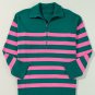 Green Collared Quarter Zipper Oversized Sweater