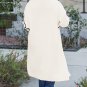 Beige Flower Embroidered Drop Shoulder Open Front Duster Cardigan