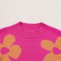 Rose Big Flower Pattern Mock Neck Long Sleeve Sweater
