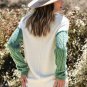 Vineyard Green Colorblock Patched Pocket Drop Shoulder Sweater