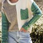 Vineyard Green Colorblock Patched Pocket Drop Shoulder Sweater