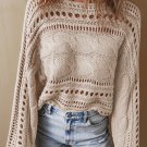 Smoke Gray Hollow out Cable Knit Cropped Sweater