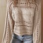 Smoke Gray Hollow out Cable Knit Cropped Sweater