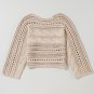 Smoke Gray Hollow out Cable Knit Cropped Sweater