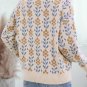 Apricot Floral Pattern Crew Neck Sweater