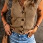 Parchment V Neck Buttoned Front Sweater Vest